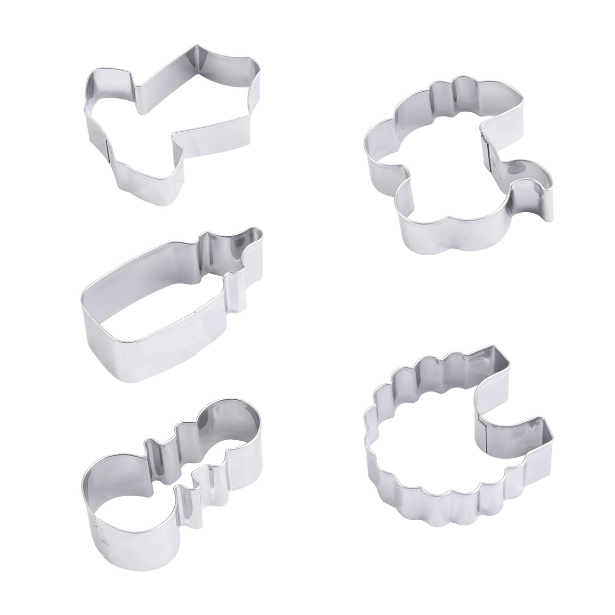 Kitchen Baking Cake - 5Pcs Cookie Cutter Set Stainless Steel