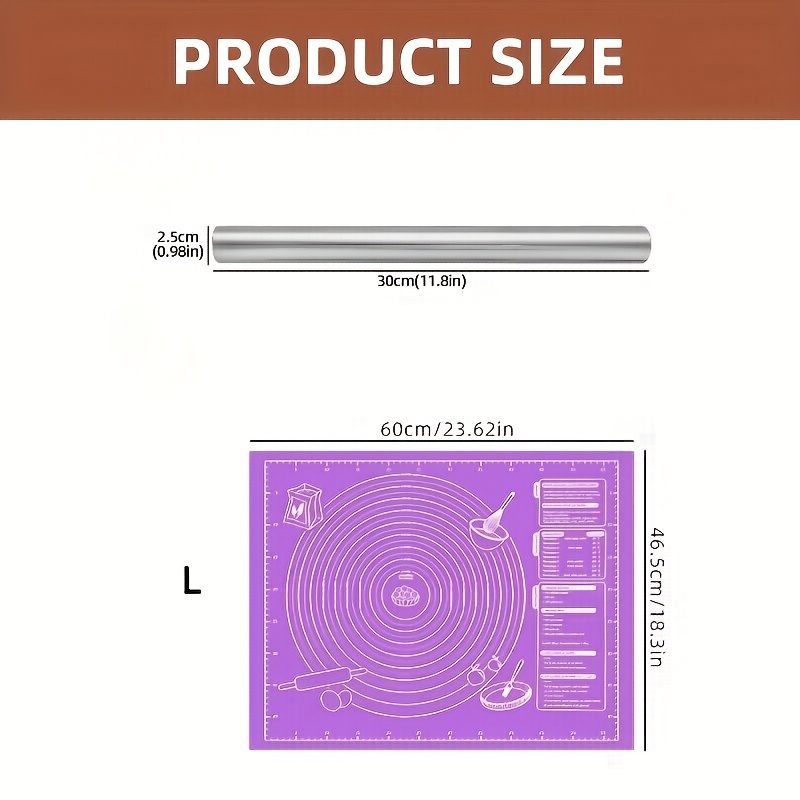 2Pcs Silicone Dough Mat & Roll - đánh giá và giá Kitchen Roll Baking