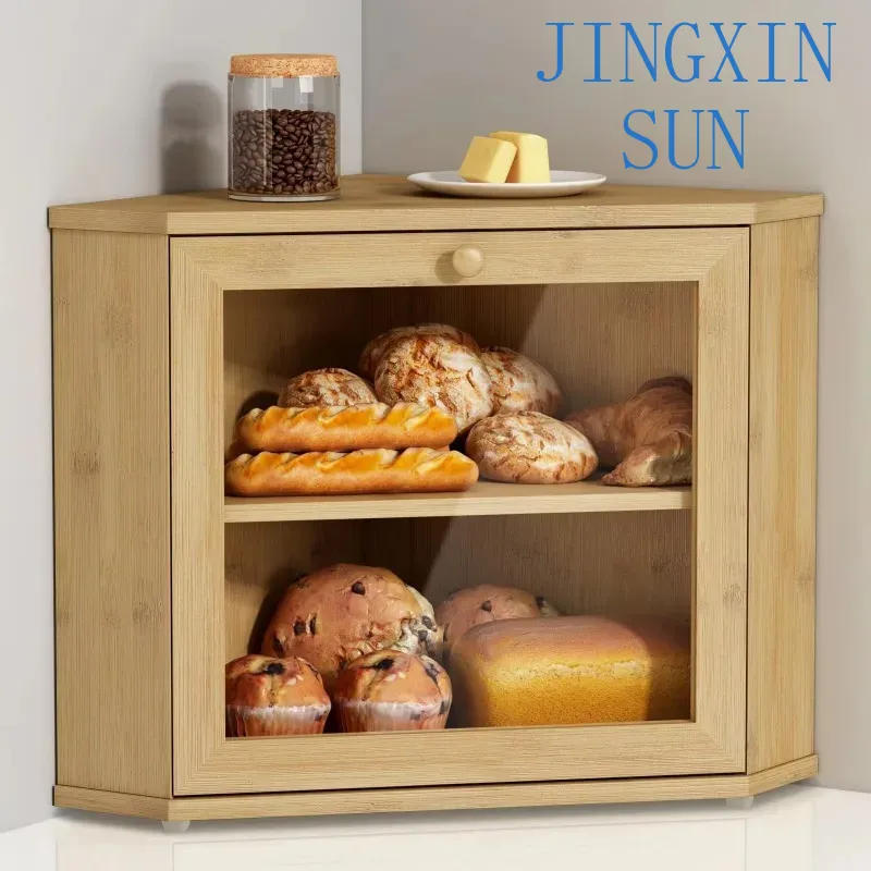 2 Tier Bamboo Corner Bread Box - đánh giá và giá Kitchen Baking Corner
