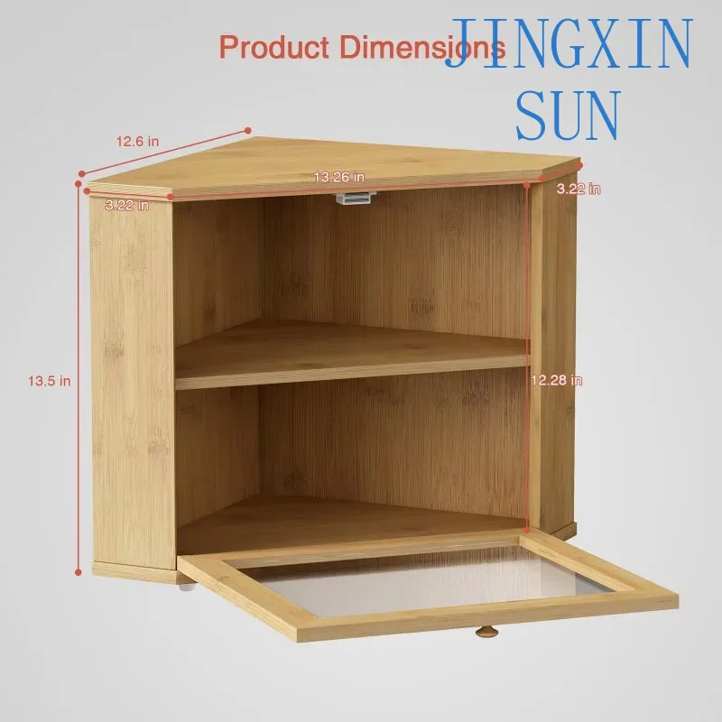 2 Tier Bamboo Corner Bread Box - đánh giá và giá Kitchen Baking Corner