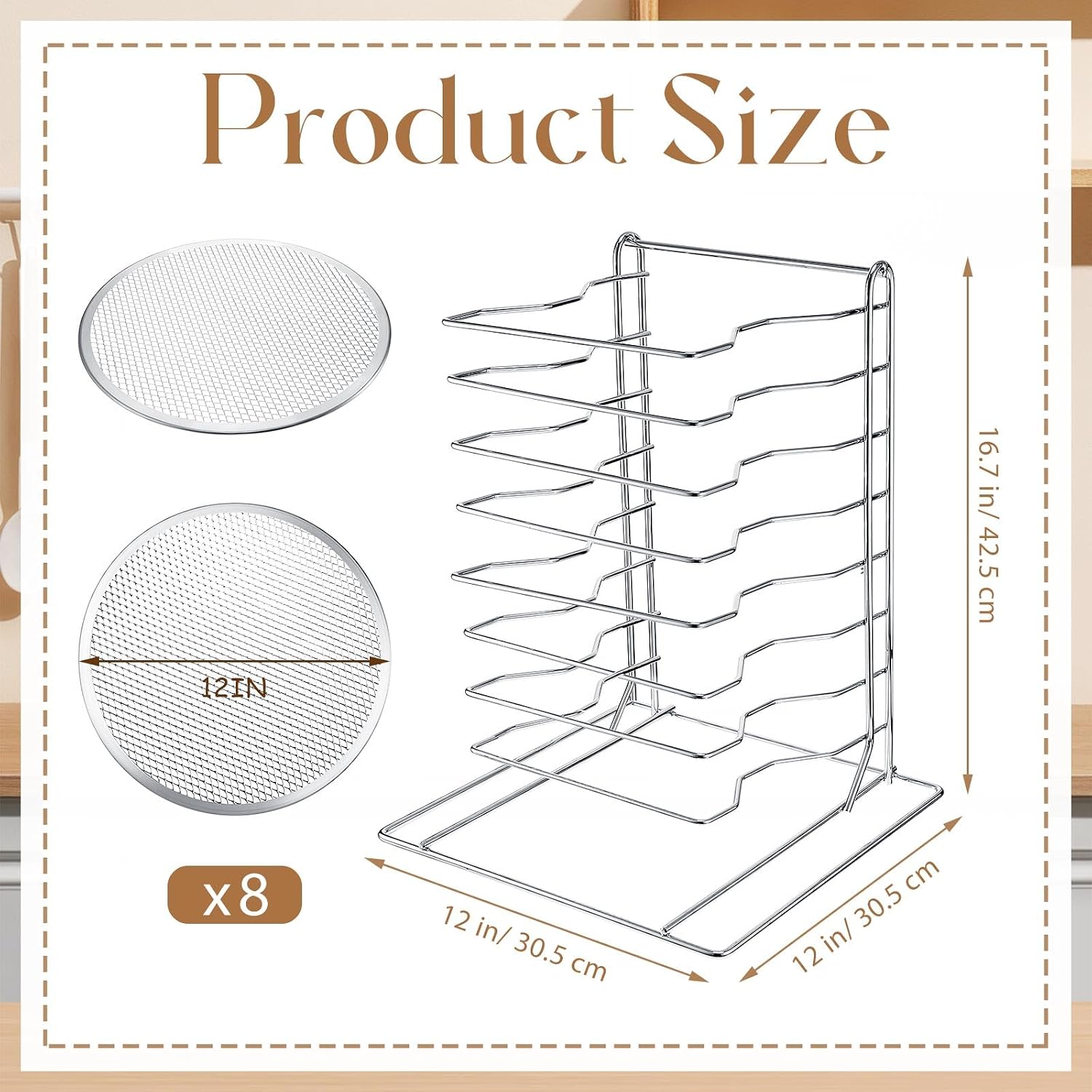 Pizza Rack 8 Tiered Stand With - đánh giá và giá Kitchen Baking Kit