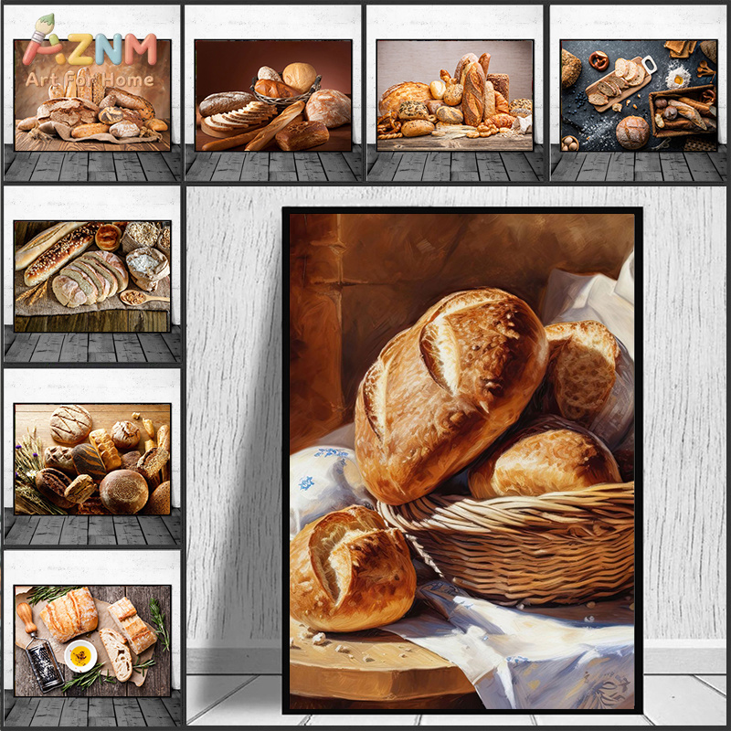 AZNM Realistic Fresh Baked Bre - đánh giá và giá Kitchen Baking Wall Art
