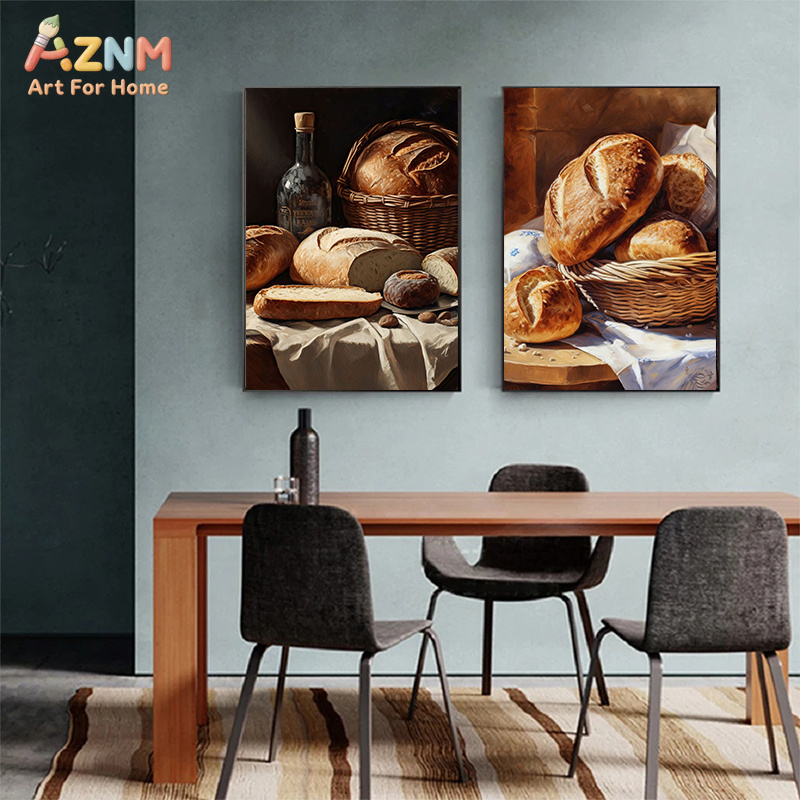 AZNM Realistic Fresh Baked Bre - đánh giá và giá Kitchen Baking Wall Art