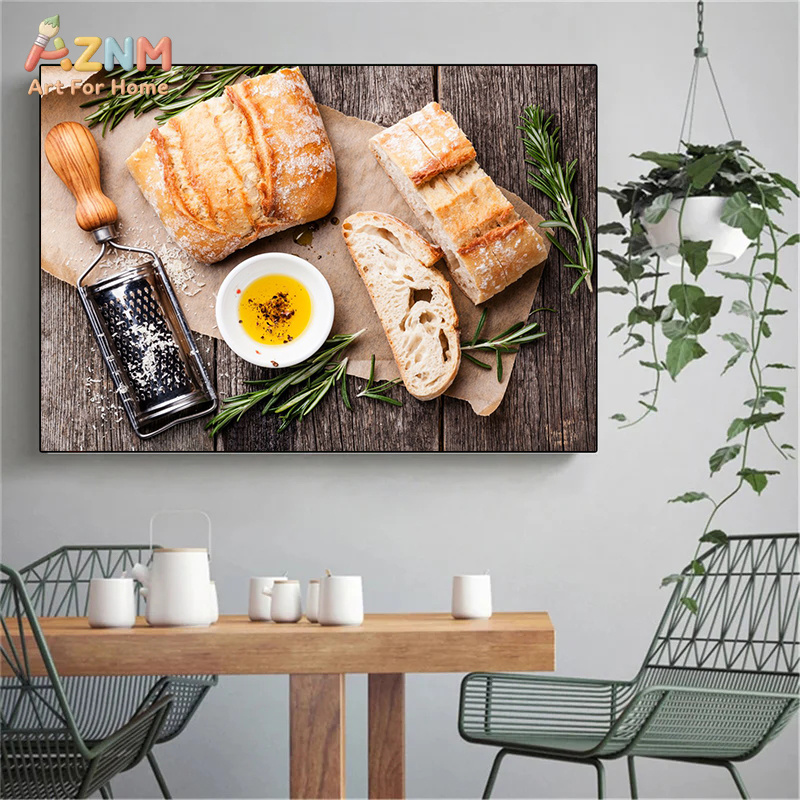 AZNM Realistic Fresh Baked Bre - đánh giá và giá Kitchen Baking Wall Art