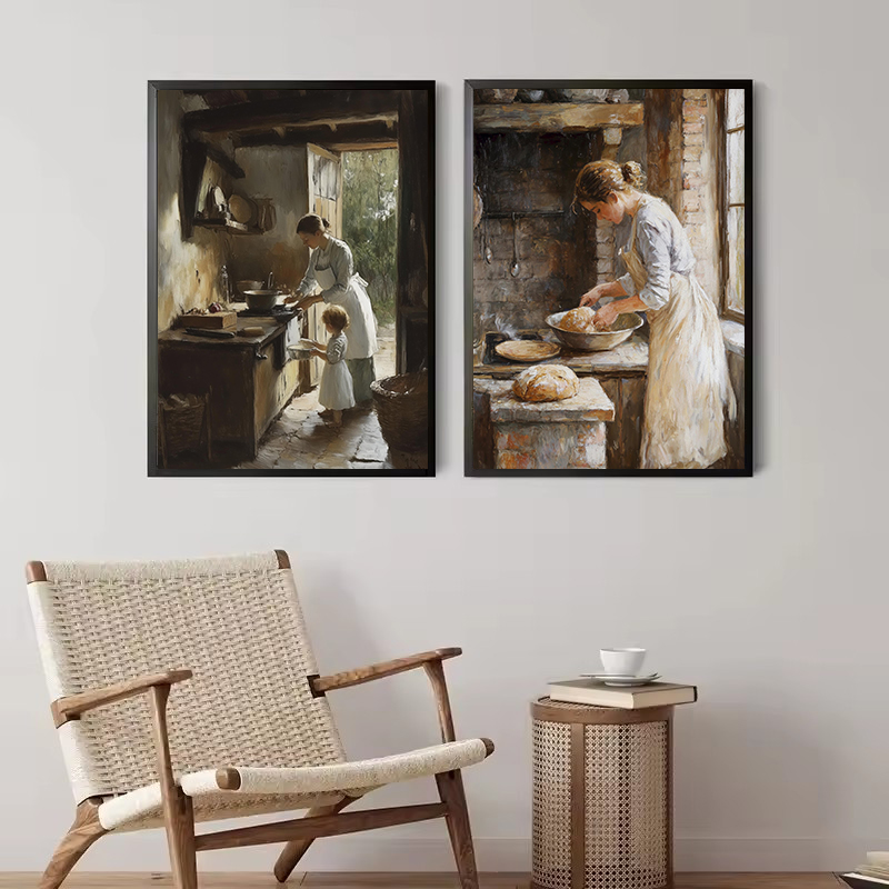 French Kitchen Woman Baking Br - đánh giá và giá Kitchen Baking Wall Art