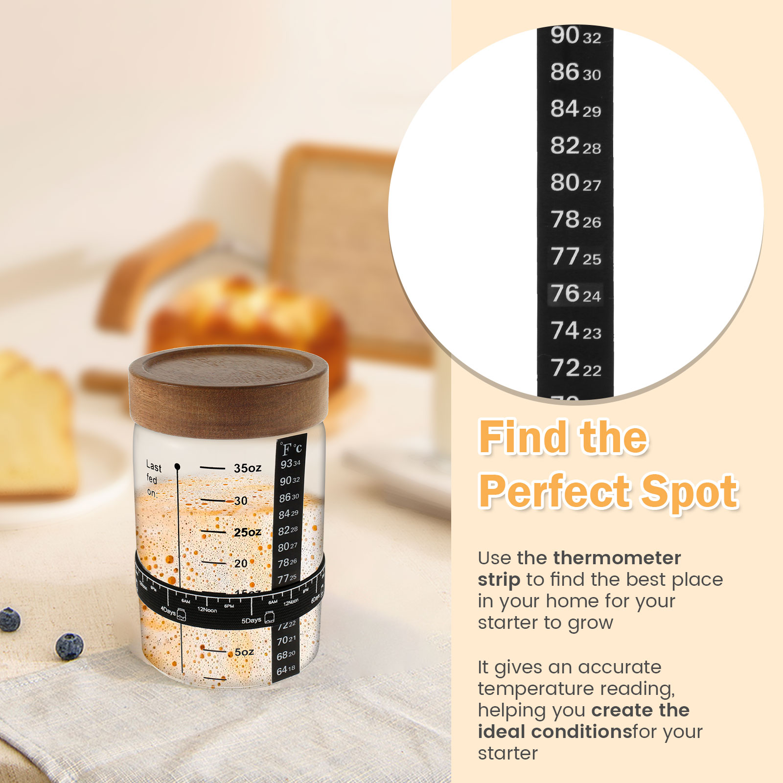 Sourdough Starter Jar Kit 1000 - đánh giá và giá Kitchen Baking Kit