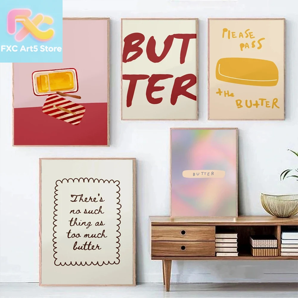 1pc frameless  1pc Butter Post - đánh giá và giá Kitchen Baking Wall Art